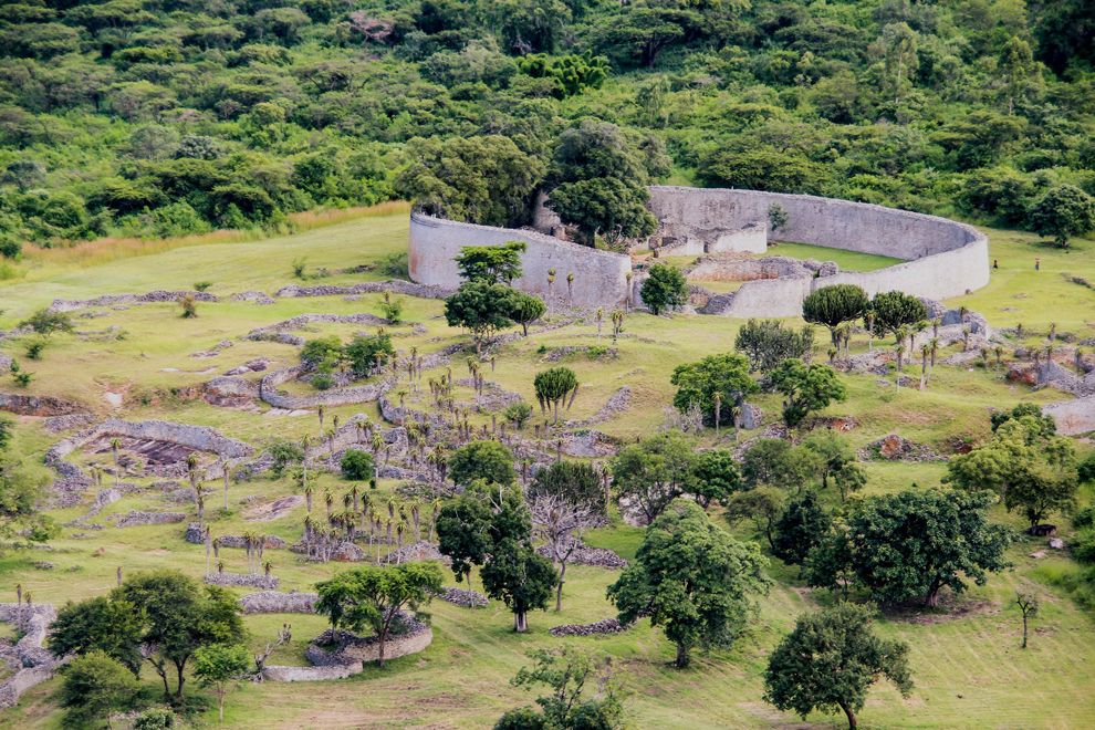 Ruines du Great Zimbabwe vues du ciel